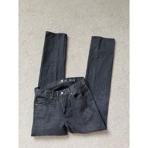 7 For All Mankind Slimmy Mens Jeans 30 Faded Black Slim Straight 100% Cotton